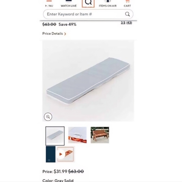 Two bench seat cushionOriginally retails for $63 from QVCBrand new - Picture 4 of 4